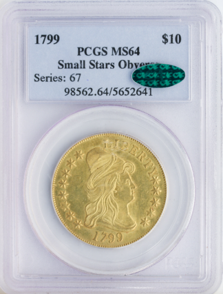 1799 $10 Draped Bust Small Stars PCGS MS64 CAC