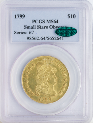 1799 $10 Draped Bust Small Stars PCGS MS64 CAC 1799 $10 Draped Bust Small Stars PCGS MS64 CAC