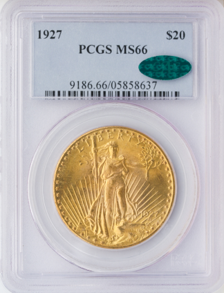 1927 $20 Saint Gaudens PCGS MS66 CAC 1927 $20 Saint Gaudens PCGS MS66 CAC