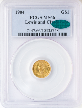 1904 $1 Lewis and Clark Commemorative Gold Coin PCGS MS66 CAC