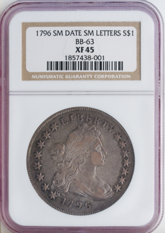 1796 Draped Bust $1 Small Date Small Letter NGC XF45 1796 Draped Bust $1 Small Date Small Letter NGC XF45