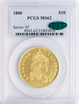 1800 $10 Draped Bust PCGS MS62 CAC 1800 $10 Draped Bust PCGS MS62 CAC
