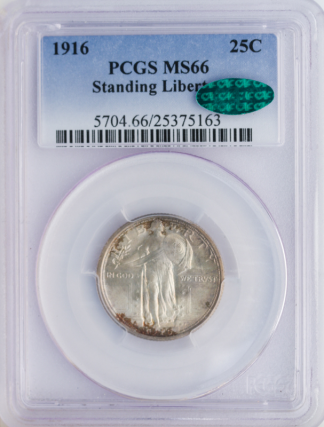 1916 Standing Liberty Quarter PCGS MS66 CAC 1916 Standing Liberty Quarter PCGS MS66 CAC