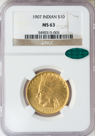 1907 $10 Indian NGC MS63 CAC