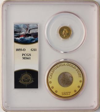 1855-O Gold $1 Type II SSCA POD PCGS MS61