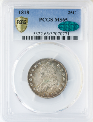 1818 Capped Bust Quarter PCGS MS65 CAC