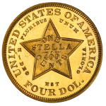 $4 Stella coin reverse.