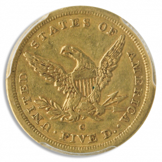 1843-C $5 Liberty PCGS Xf45 CAC 1843-C $5 Liberty PCGS Xf45 CAC
