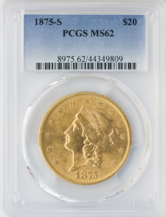 1875-S $20 Liberty PCGS MS62