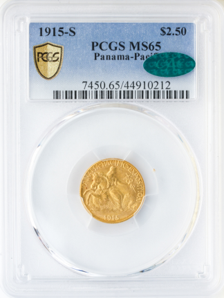 1915-S Panama Pacific $2 1/2 PCGS MS65 CAC 1915-S Panama Pacific $2 1/2 PCGS MS65 CAC