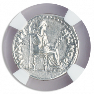 Roman Empire Tiberius Denarius NGC XF Strike: 5 Surface: 3 3.80 grams Roman Empire Tiberius Denarius NGC XF Strike: 5 Surface: 3 3.80 grams