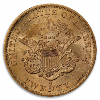 1856-S $20 Liberty SSCA Pinch Of Dust PCGS AU55 1856-S $20 Liberty SSCA Pinch Of Dust PCGS AU55