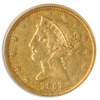 1842-C $5 Liberty Small Date PCGS XF40 CAC 1842-C $5 Liberty Small Date PCGS XF40 CAC
