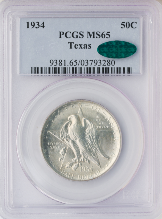 1934 Texas Silver Half Commemorative PCGS MS65 CAC 1934 Texas Silver Half Commemorative PCGS MS65 CAC