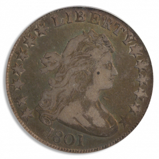1801 Draped Bust Half Dollar PCGS VF20 CAC 1801 Draped Bust Half Dollar PCGS VF20 CAC