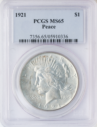 1921 Silver Peace $1 High Relief PCGS MS65 1921 Silver Peace $1 High Relief PCGS MS65