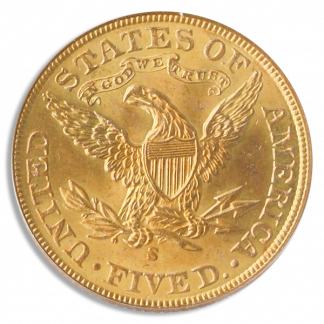 1901/0-S $5 Liberty PCGS MS64 CAC