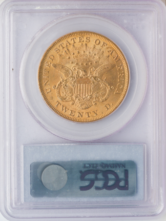 1873 $20 Liberty Open 3 Gold Coin PCGS Mint State 62(MS62) CAC 1873 $20 Liberty Open 3 Gold Coin PCGS Mint State 62(MS62) CAC