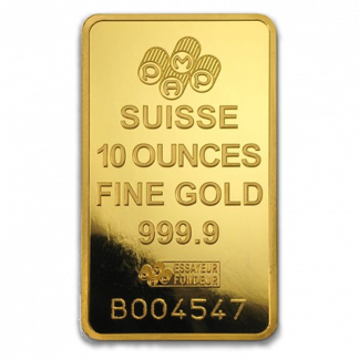 10 oz. Gold Bullion Bars (Types and Conditions Vary) 10 oz. Gold Bullion Bars (Types and Conditions Vary)