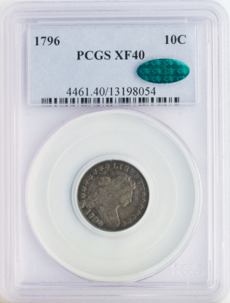 1796 Draped Bust Dime PCGS XF40 CAC