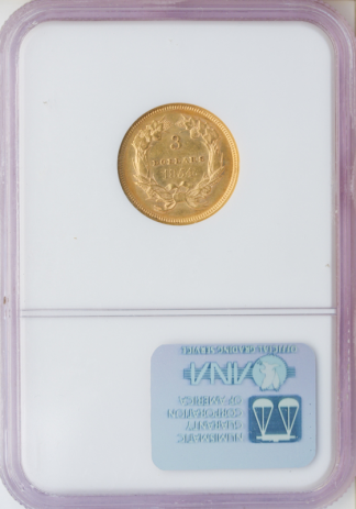 1854 $3 Gold NGC AU58