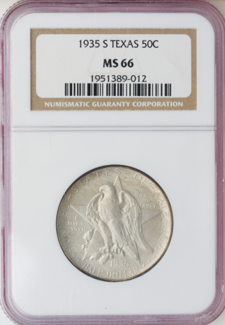 1935-S Texas Silver Commemorative NGC MS66 1935-S Texas Silver Commemorative NGC MS66