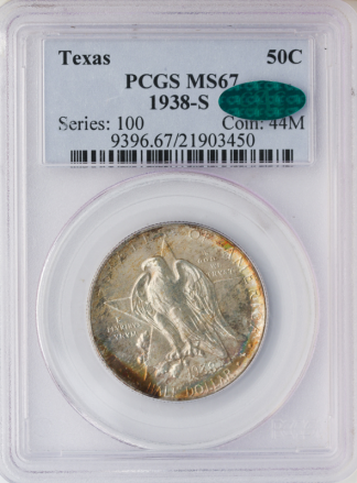 1938-S Texas Silver Commemorative Half Dollar PCGS MS67