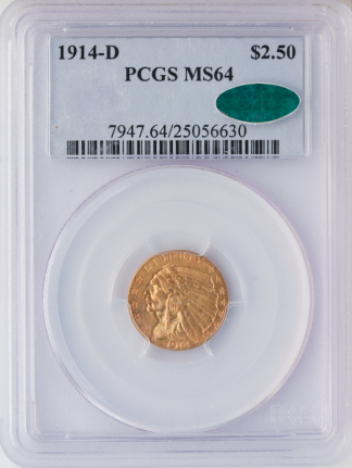 1914-D $2 1/1 Indian PCGS MS64 CAC 1914-D $2 1/1 Indian PCGS MS64 CAC