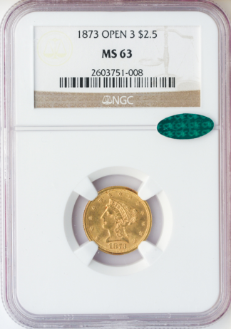 1873 $2.50 Liberty NGC MS63 CAC 1873 $2.50 Liberty NGC MS63 CAC