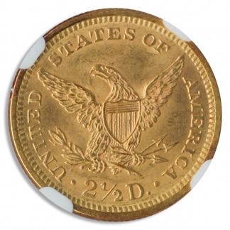 1873 $2.50 Liberty NGC MS63 CAC