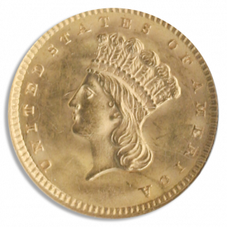 $1 Gold Type 3 Certified MS63 $1 Gold Type 3 Certified MS63