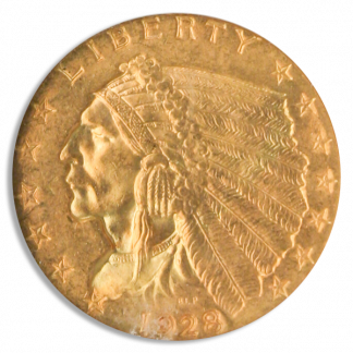 $2 1/2 Indian MS64 Certified (Dates/Types Vary)