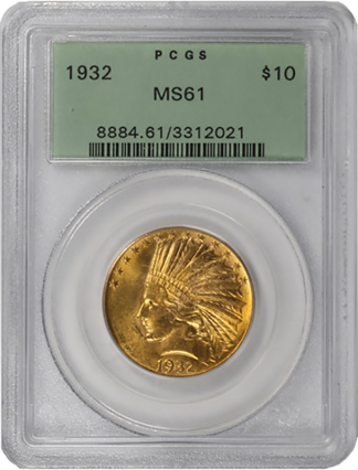 $10 Indian Certified MS61 (Dates/Types Vary)