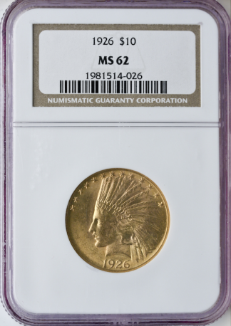 $10 Indian Certified MS62 (Dates/ Types Vary) $10 Indian Certified MS62 (Dates/ Types Vary)