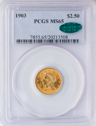 $2 1/2 Liberty Certified MS65 CAC