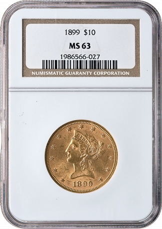 $10 Liberty MS63 Certified (Dates/Types Vary)