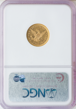1868 $2.50 Liberty NGC AU58