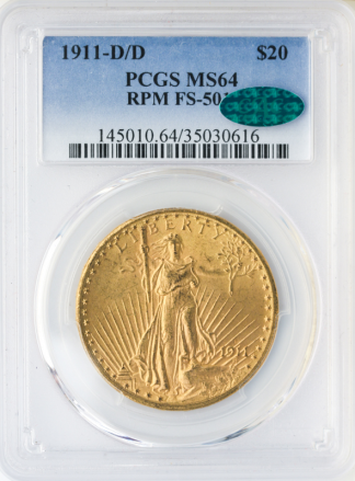 1911-D/D $20 Saint Gaudens PCGS MS64 CAC 1911-D/D $20 Saint Gaudens PCGS MS64 CAC