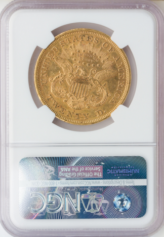 1873-S $20 Liberty Closed 3 NGC AU55 CAc 1873-S $20 Liberty Closed 3 NGC AU55 CAc