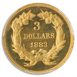 1883 $3 Indian Princess PCGS PR65 Cameo CAC 1883 $3 Indian Princess PCGS PR65 Cameo CAC