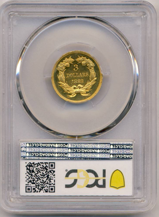 1883 $3 Indian Princess PCGS PR65 Cameo CAC 1883 $3 Indian Princess PCGS PR65 Cameo CAC