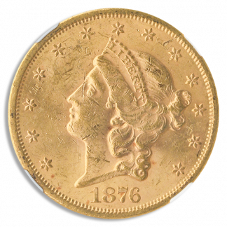 1876-S $20 Liberty NGC MS61 CAC 1876-S $20 Liberty NGC MS61 CAC