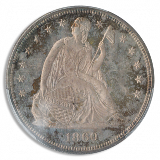 1860 Seated Liberty $1 PCGS PR64 CAC 1860 Seated Liberty $1 PCGS PR64 CAC