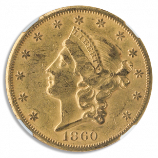 1860-S $20 Liberty NGC AU58 CAC 1860-S $20 Liberty NGC AU58 CAC