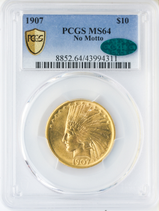 1907 $10 Indian No Motto PCGS MS64 CAC