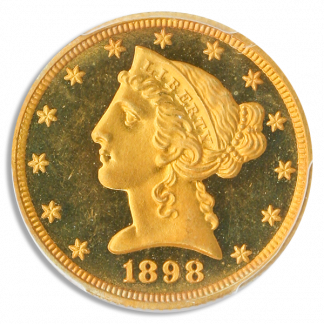 1898 $5 Liberty PCGS PR66 Deep Cameo CAC 1898 $5 Liberty PCGS PR66 Deep Cameo CAC