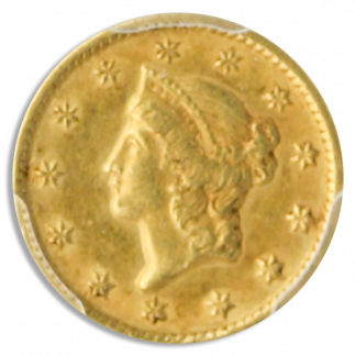 1851-C $1 Gold Type 1 PCGS AU50 CAC
