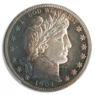 1904 Barber Half Dollar PCGS PR67 CAC 1904 Barber Half Dollar PCGS PR67 CAC