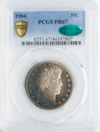 1904 Barber Half Dollar PCGS PR67 CAC 1904 Barber Half Dollar PCGS PR67 CAC