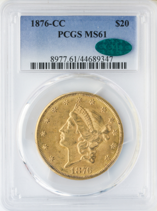 1876-CC $20 Liberty PCGS MS61 CAC 1876-CC $20 Liberty PCGS MS61 CAC